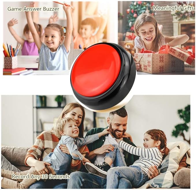 Recordable Easy Button Sound Button Voice Recording Talking Button 30 Second Custom Recordable Talking Button for Dogs to Communicate Answer Buzzer