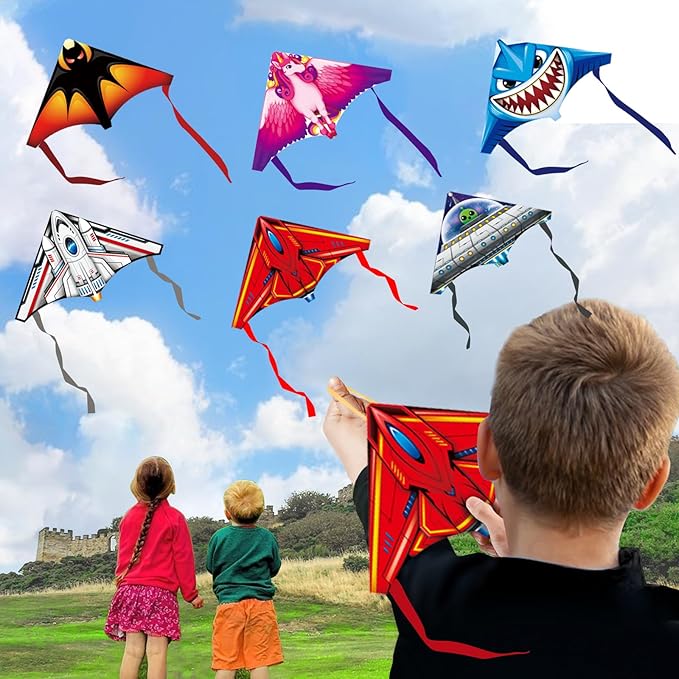 YongnKids 6 Pack/ 20 Pack Mini Kite for Boys Girls Age 3-5 4-8, Finger Launcher Kites Easy to Fly Ejection Flying Toys Kite for Kids Teens Ages Beach Park Backyard Outdoor Sports