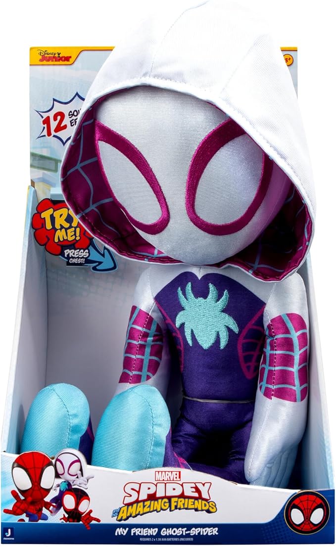 Marvel’s Spidey and His Amazing Friends - My Friend Ghost-Spider 16” Plush with Sounds - Superhero Toys for Kids 3 and Up