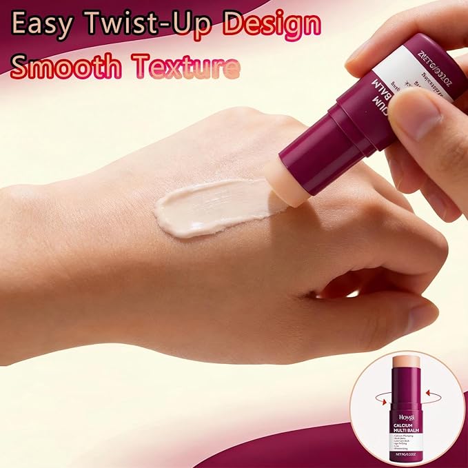 Calcium Multi Balm Stick 2PCS, Collagen Moisturizing Stick, Collagen Moisturing, Anti-aging, Wrinkle Core Stick, Sagging, Hydrating, Firming Skin, Suitable for Eyes, Neck, Face