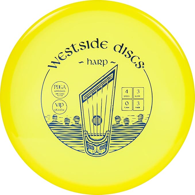 Westside Discs VIP Harp Disc Golf Putter | Overstable Disc Golf Putt & Approach for Forehand & Backhand Throws | Translucent Premium Plastic | Reliable Control in Windy Conditions | 176g+