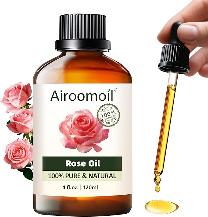 Rose Essential Oil 4 fl oz – 100% Natural from Bulgaria, Pure Floral Scent for Diffuser, Massage, Hair & Skin Care, Large Value Bottle for Home Fragrance & DIY Crafts