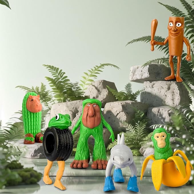 8Pcs Italian Brainrot Action Figures,Tralalero Travala Toy Set Tralalero Travala,Tung Tung Tung Sahur, Brr Brr Patapim - Brainrot fidget Toys,Decorations Gifts for Office Room Figurine Decor (8PCS-E)
