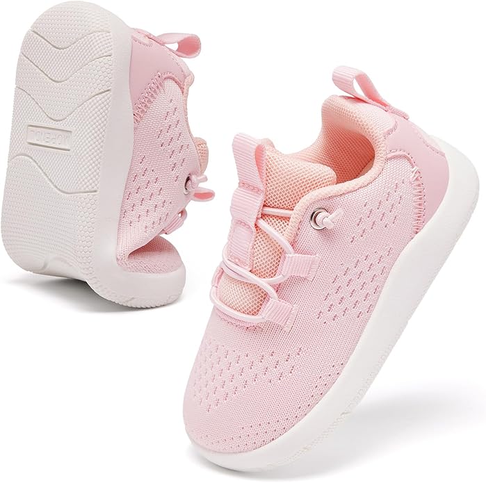 MORENDL Wide Toddler Shoes Baby Walking Shoes Girls Boys Zero Drop Minimalist Sneakers Slip On Tennis Shoe Breathable Naturally Flexible