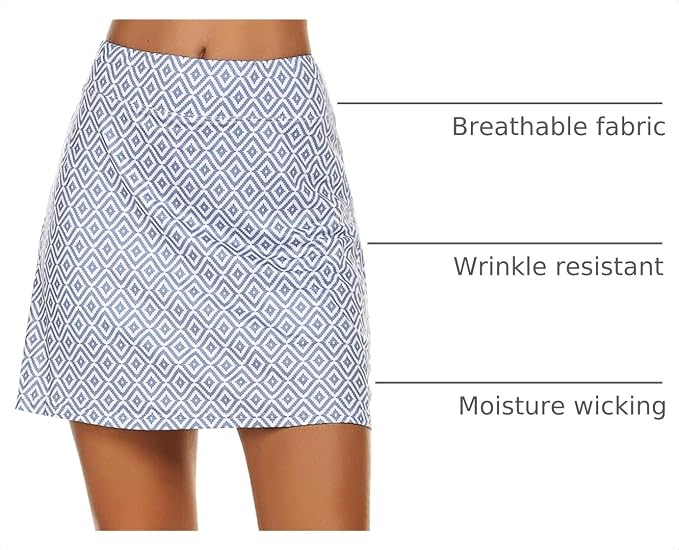 Ekouaer Women's Active Performance Skort Lightweight Skirt for Golf Tennis | Built-in Shorts, A Line, High Waisted, Tummy Control, Pickleball, Running, Workout, Sports, Skorts for Woman