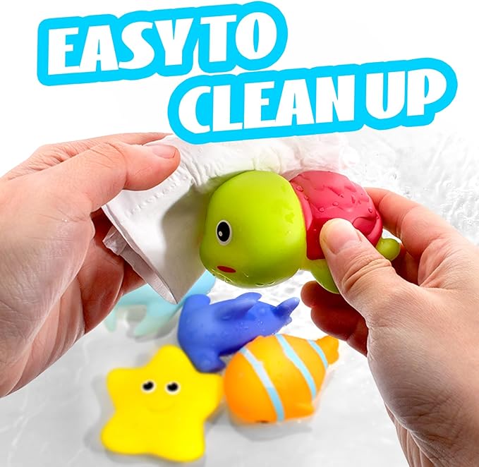 Hely Cancy Bath Toys for Kids - No Hole Baby Bath Toys for 1 Year Old Infant Boys Girls Shower Water Pool Toys