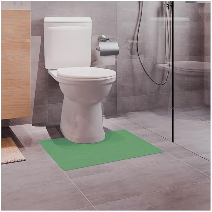 Green Disposable Toilet Mats for Clean and Hygienic Bathroom,Upgraded Disposable Toilet Mat for Children& Adults,Super Absorbent Toilet Floor mats, Non-Slip, U-Shape Potty Training-25 Pack,24" x 22"