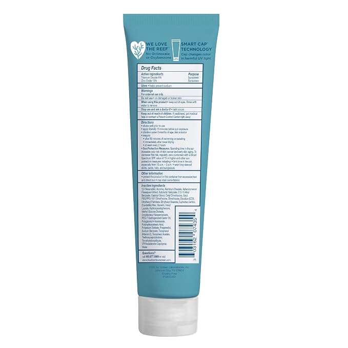 Blue Lizard Kids Mineral SPF 50 Sunscreen Lotion, 100% Mineral, Children’s Sunscreen, Water-Resistant Formula, Paraben-Free, Fragrance-Free, 5 fl oz (Pack of 2)