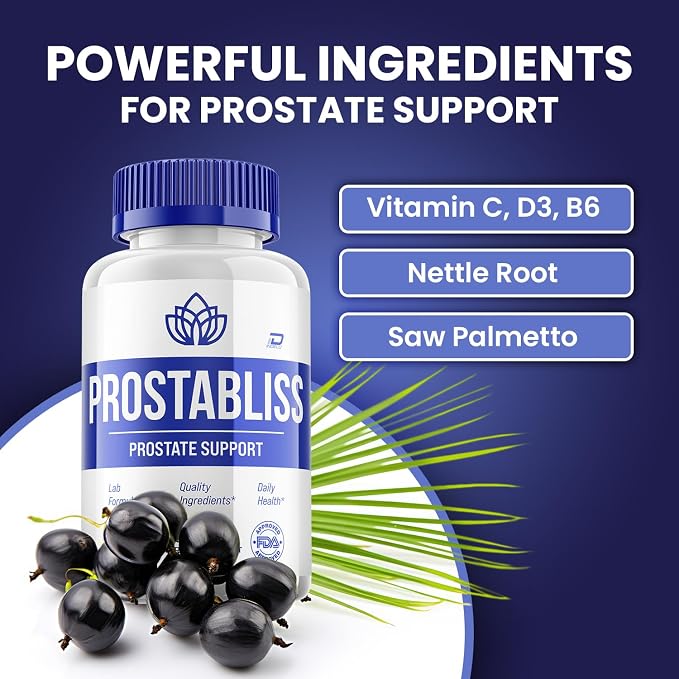 Prostabliss Supplement for Men – Prosta Bliss Pills Advanced Formula Supplements for Men Health Supplement, Reviews (1 Pack - 60 Capsules)