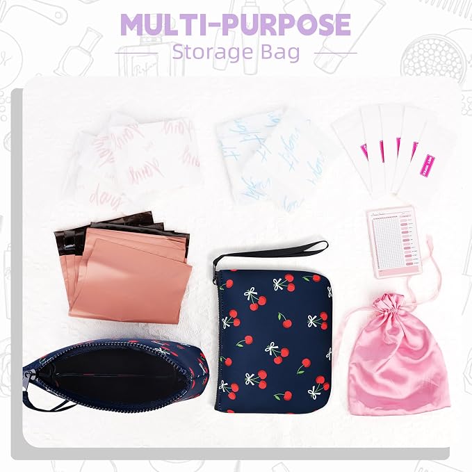 First Period Kit for Girls, Neoprene Cute Sanitary Napkin Storage Bag, Menstrual Pad Bag Tampon Holder for Purse, First Period Gifts for 9-12 (Hearts)