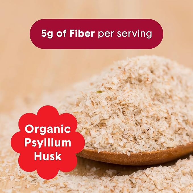Bellway Super Fiber Powder + Fruit, Sugar Free Organic Psyllium Husk Powder Fiber Supplement for Regularity, Bloating Relief & Digestive Health, Plant-Based, Raspberry Lemon (50 Servings)
