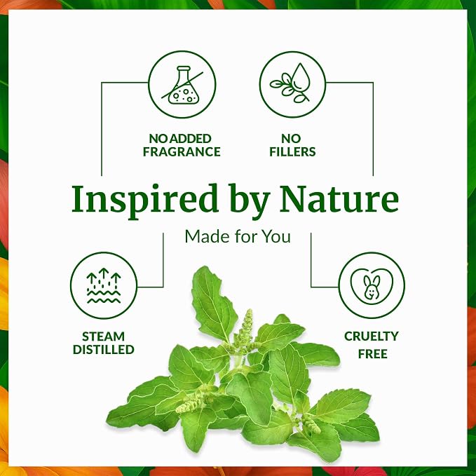SVA Holy Tulsi Essential Oil 1/3 Fl Oz – for Diffuser, Skin & Hair Care – Ideal for Massage & DIY Blends
