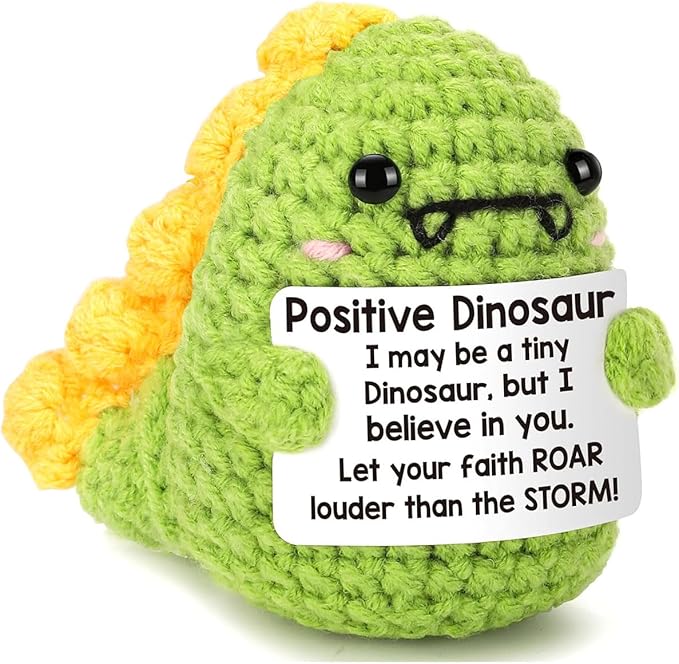 AICase Funny Positive Dinosaur Gifts How to Train Your Dragon Cut Gifts Emotional Support Nuggets Inspirational Crochet Animals Handmade Cheer Decor Birthday Gifts for Sister Daughter Son