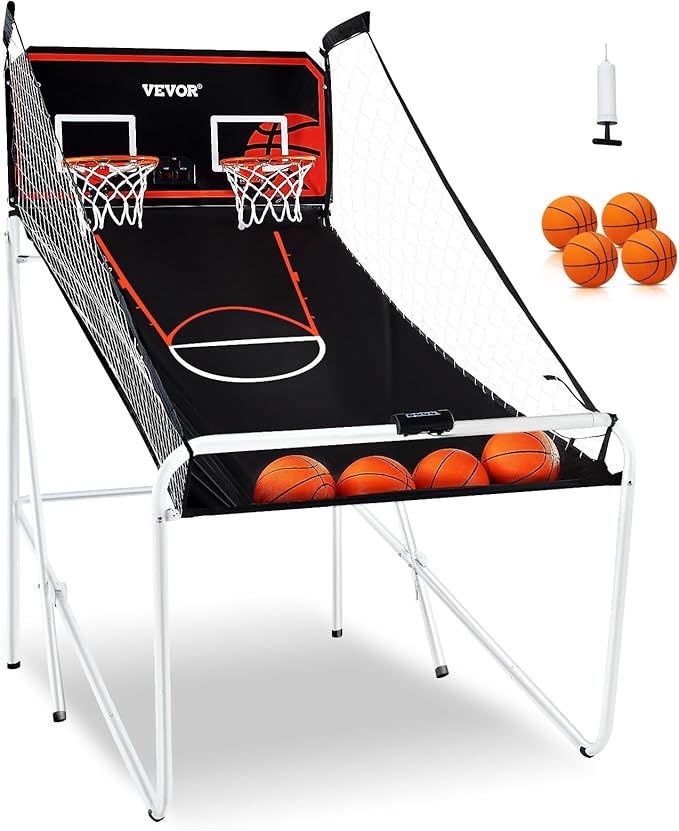 VEVOR Basketball Arcade Game Indoor, 2 Player Indoor Basketball Game, Home Dual Sport with 8 Game Modes, Electronic Scoreboard, and Inflation Pump,Adults