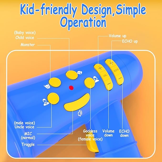 Voice Changer for Kids,Birthday Gift for Boys Girls Ages 3,4,5,6,7,8 - Boy Toys for 3-8+ Year Old - Noise Maker Prank Gift for Christmas,Easter,Halloween,Cool Gadgets for Boys Toddler (Blue)