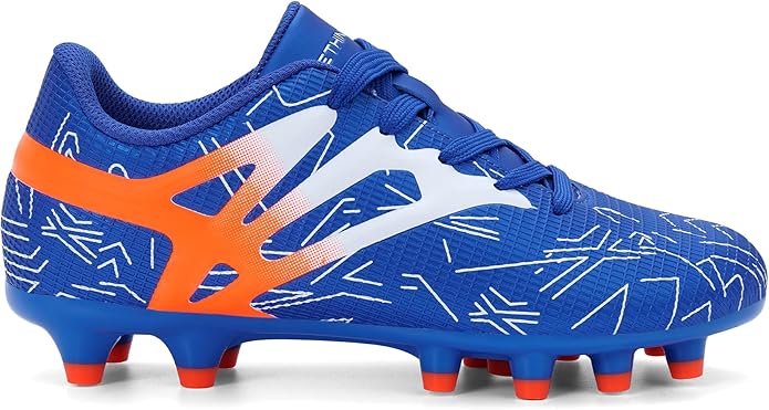 Kids Soccer Cleats Firm Ground - Lightweight Breathable Football Shoes for Boys Girls Youth Outdoor Training on Natural Grass