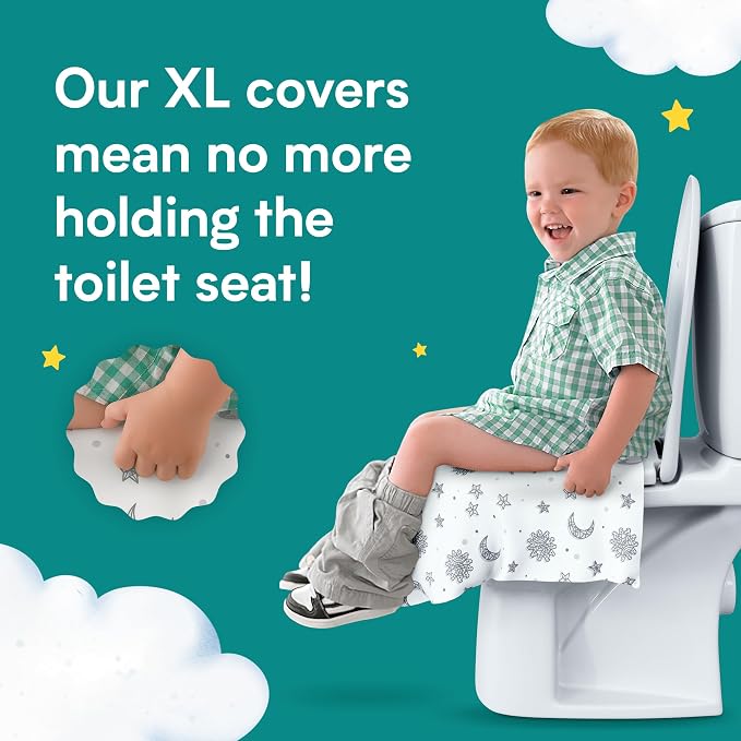 Eli with Love 40 Extra Large Disposable Toilet Seat Cover by Eli with Love – Toddler Toilet Covers for Full Coverage On Toilet or Potty – Ideal Travel Toilet Seat Covers for Kids and Adults (Boho)