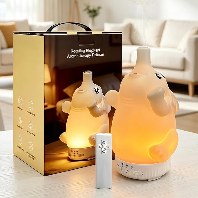 Mor Jellyfish Diffuser, Cute Ultrasonic Essential Oil Diffuser & Humidifier with Colorful Lights, Remote Control, Quiet Aromatherapy Diffuser for Bedroom Home Office Decor