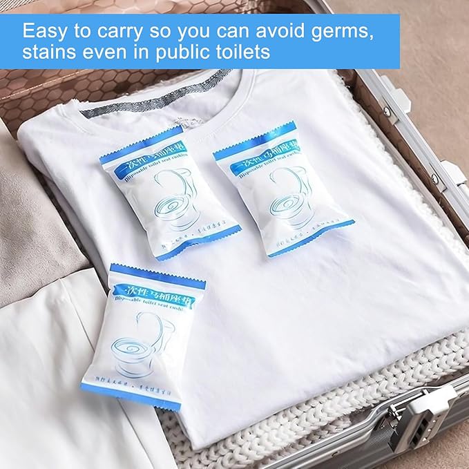 20 Pack Disposable Toilet Seat Covers for Travel Public Toilet Hospital,Portable Waterproof (Individual Package)