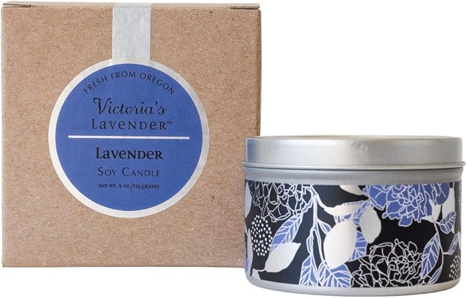 Lavender Luxury Scented Candles 8 Oz - Scented Candles for Home and Relaxation with Essential Oil, Ideal Soy Wax Aromatherapy, Made in the USA, Aesthetic & Romantic by Victoria's Lavender
