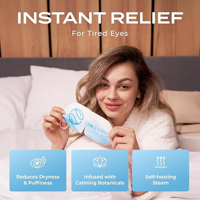 Body Restore Heated Eye Mask for Dry Eyes 5 Pack – Mothers Day Gifts for Mom, Self Heating Warm Compress, Birthday Gifts for Women, Relaxation – Unscented