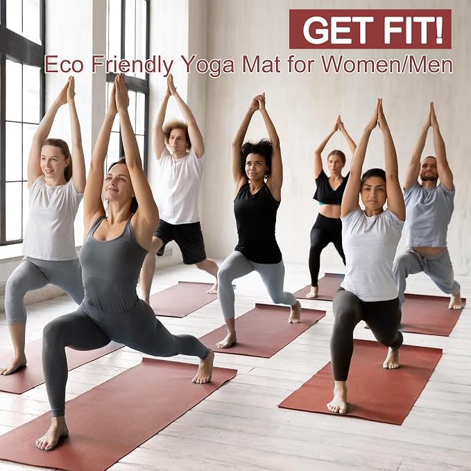 3 mm Thin Yoga Mats Bulk, Lightweight PVC Exercise Mats Non Slip Workout Fitness Pads for Yoga Pilates Stretching Classes Gym Home Studio, Easy to Clean