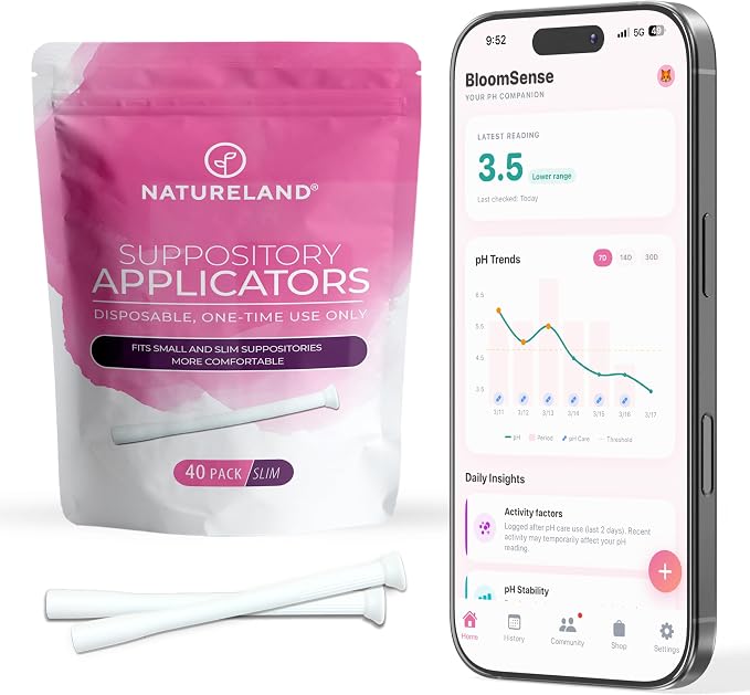 Natureland Personal Suppository Applicators for Women, Individually Wrapped Disposable Applicators with Silky Smooth Comfort Tip, Daily Intimate Care Tool (Small tip applicators, 40 Count (Pack of 1)) | Silky smooth comfort tip for gentle insertion; fi...