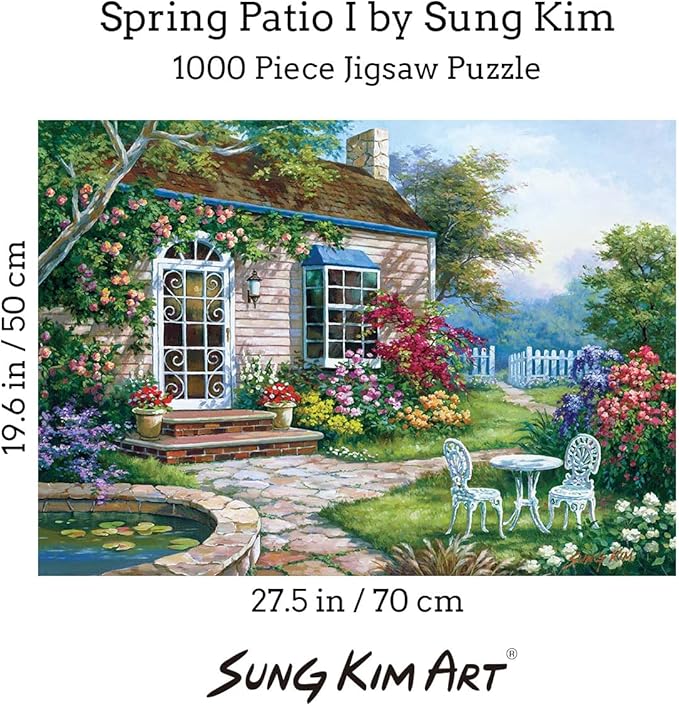 Sung Kim Art - Jigsaw Puzzle 1000 Piece for Adults (Spring Patio I)
