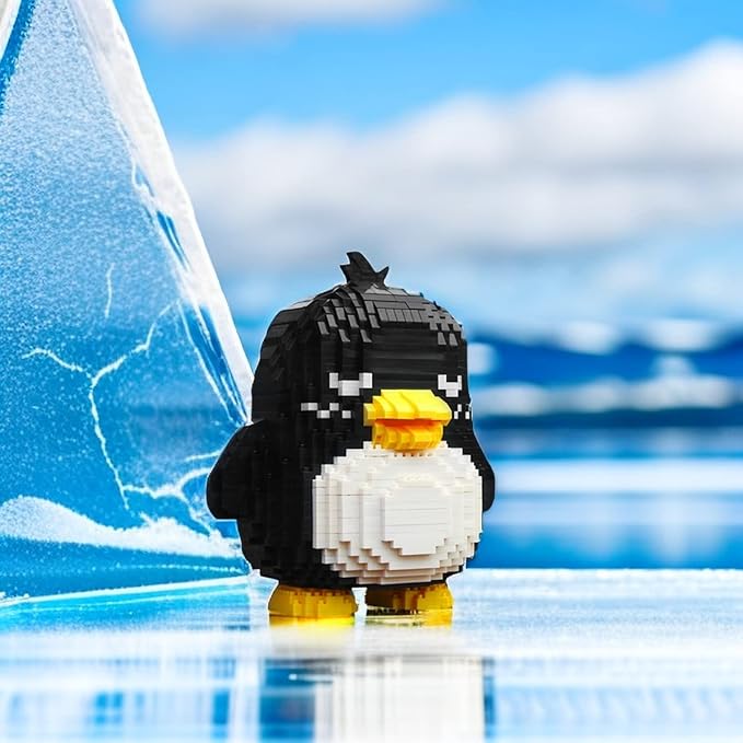 Larcele Animal Series Micro Building Blocks Animal Set, DIY Mini 3D Building Toy Bricks,1499 Pieces KLJM-07 (Penguin)