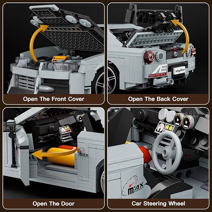 Mould King Car Building Sets, 1:12 Scale Sports Vehicle Model, 10113 Collectible Speed Champion Cars Building Kits, Build and Display Car Set for Adults Aged 14+ (1471 Pieces)