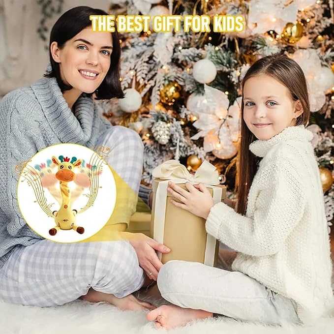 Musical Giraffe Toy, Dancing Talking Giraffe Toy, Stuffed Baby Toy Repeats What You Say, Colorful Glowing Plush Interactive Toys