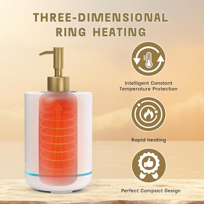 CHARMKEY Massage Oil Warmer White, 2 Oil Bottle Dispensers & 2 Silicone Funnels, Digital Heater for SPA, Oil Lotion Cream for Salon, Barber Shops, Home, Automatic Lotion Warmer