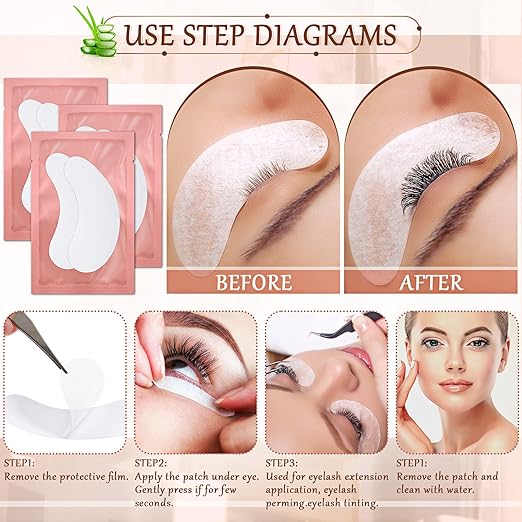 60 Pairs Under Eye Gel Pads Natural Eyelash Extension Gel Pads Patches Kit for Eyelash Extension Supplies Bulk Beauty Tools, Fit Most Eye Shape