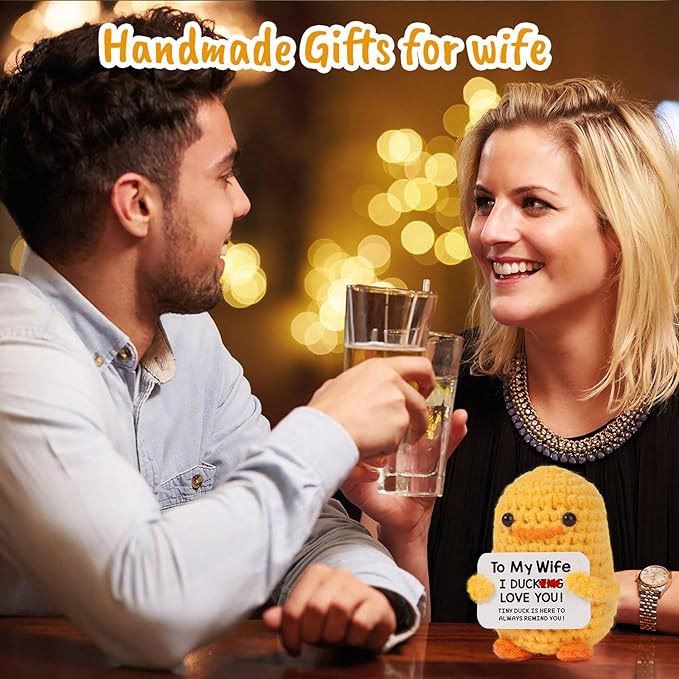 MBL Gifts for Wife Birthday Anniversary - I Duck Love You, Funny Cute Small Cool Crochet Duck Christmas Stocking Stuffers Xmas Holiday Mother's Mothers Day Birthday Gifts for Wife Her Women