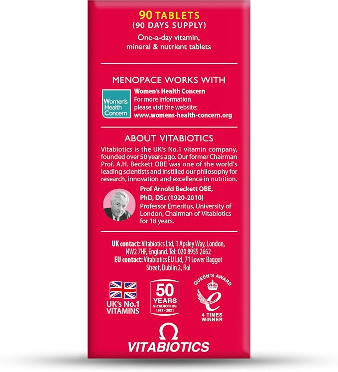 Vitabiotics Menopace Tab, 90 Count