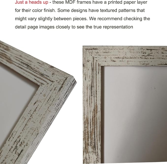 LUCKYLIFE Picture Frame Set 10-Pack, Gallery Wall Frame Collage with 8x10 5x7 4x6 Frames in Distressed White Finishes