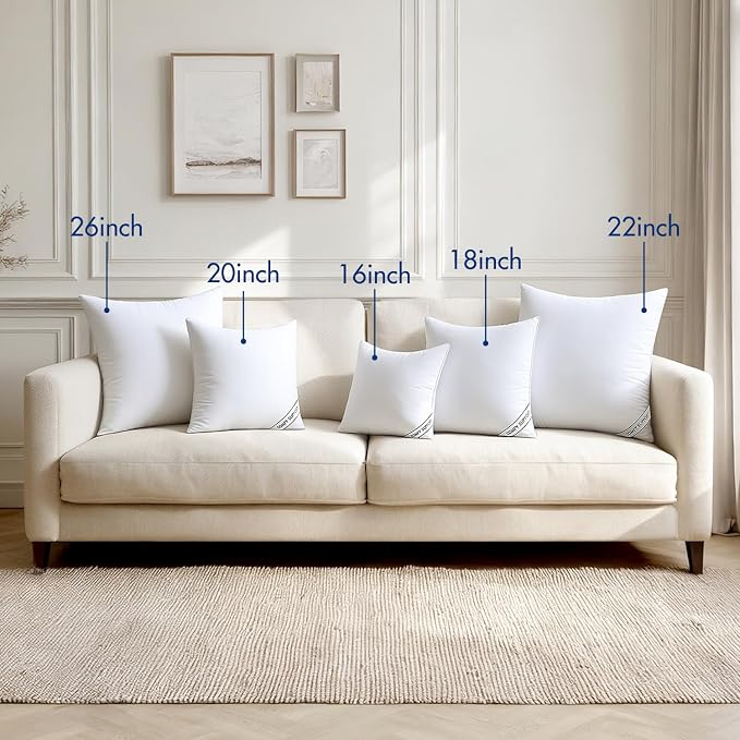 MIULEE 12x20 Pillows Inserts Pack of 2, Down Alternative Virgin Filling | Decorative Pillow Insert, Comfy Support Throw Pillows for Sofa Couch Bed