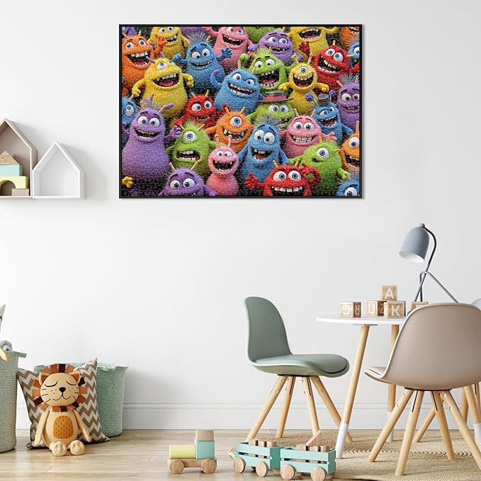 Sutinban Colorful Monster 1000 Piece Puzzle for Adults, Funny Prank Unique Halloween Jigsaw Puzzles for Kids & Adults & Teens, Coolest Adult Puzzle 1000 Pieces, Home Decor Great Gift for Family&Friend