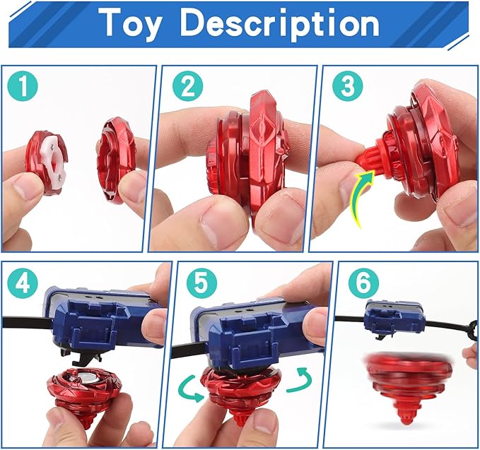 X Battling Top Gyro Toy Set, 12 Spinning Tops, 3 Launchers with Storage Box, Turbo Set Metal Fusion Game,Birthday Gift for Kids Children Boys Ages 6+