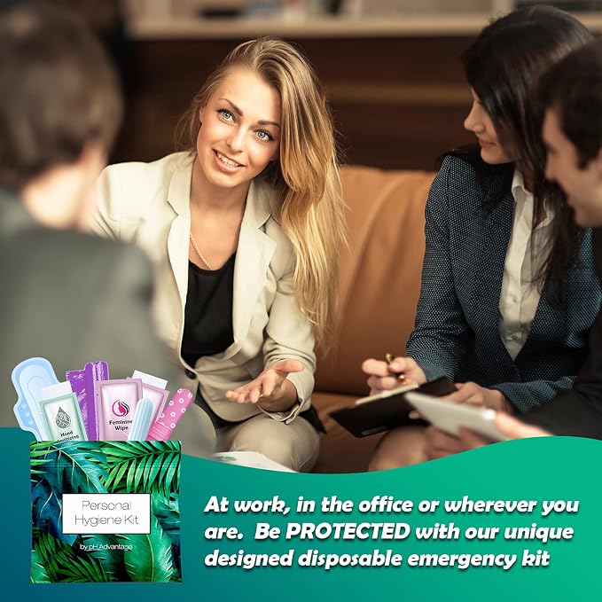 Menstrual Kit All-in-One 10 Pack | Convenience on The Go | Period Kit Pack for Travelling, Tweens & Teenager | Individually Wrapped Feminine Hygiene Product (Green Ferns)