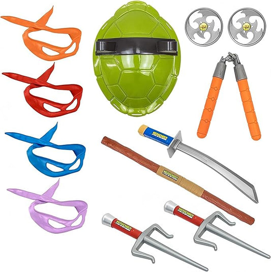 Turtle Shell Superhero Cosplay Costume Props Backpack Eye Mask Boys and Girls Toys for Birthday Party Carnival Halloween Christmas Gifts