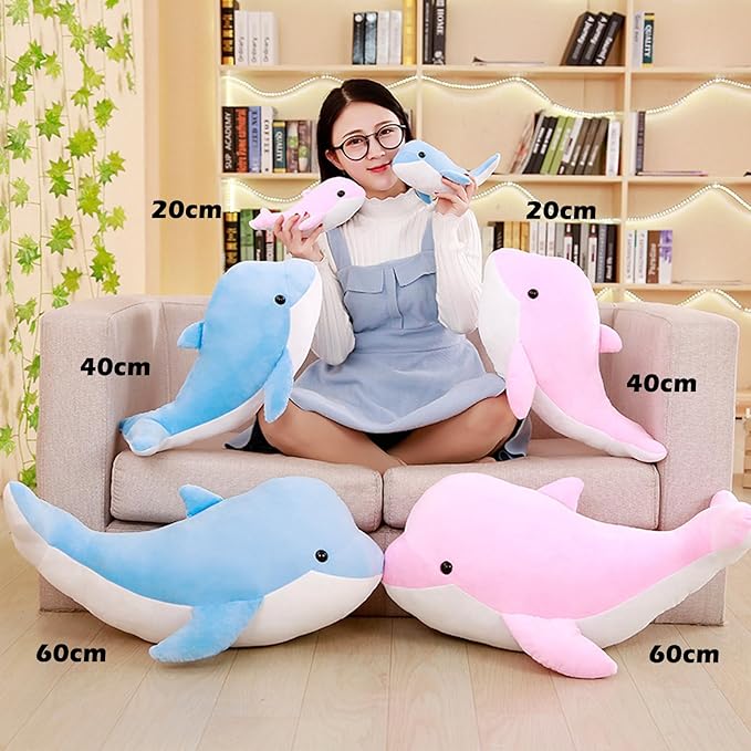 Dolphin Stuffed Animals Plush Pillows Soft Sea Animal Plush Toys Dolls Stuffed Animal Plushies Gifts for Kids (PINK-39Inch)