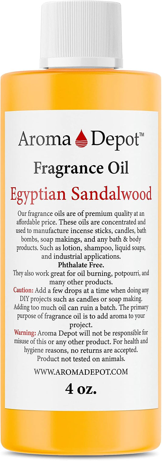 Egyptian Sandalwood 4 oz. Fragrance Oil I Perfume I Skin Oil I Scented Oil. DIY Projects Such as Candles, Bath Bombs, Body Butters, Creams & Lotions. Few Drops in The Diffuser, Burners, or Warmers.