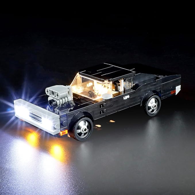 LED Light Kit for Lego 76912 Speed Champions Fast & Furious 1970 Dodge Charger R/T Set, Compatible with Lego 76912 Building Blocks Model(Not Include Blocks Set)