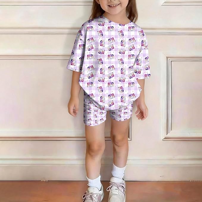 K-POP DEM0N Hunters Outfits for Girls, 2 Piece T-Shirts and Apparel Sets Birthday Gift
