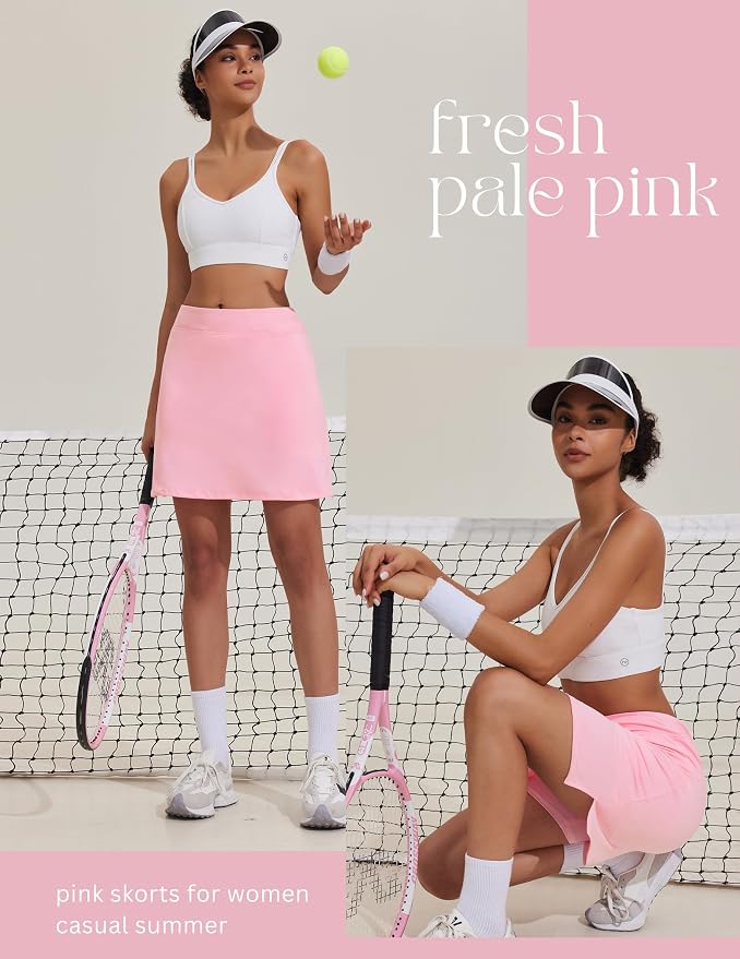 Ekouaer Women's Active Performance Skort Lightweight Skirt for Golf Tennis | Built-in Shorts, A Line, High Waisted, Tummy Control, Pickleball, Running, Workout, Sports, Skorts for Woman