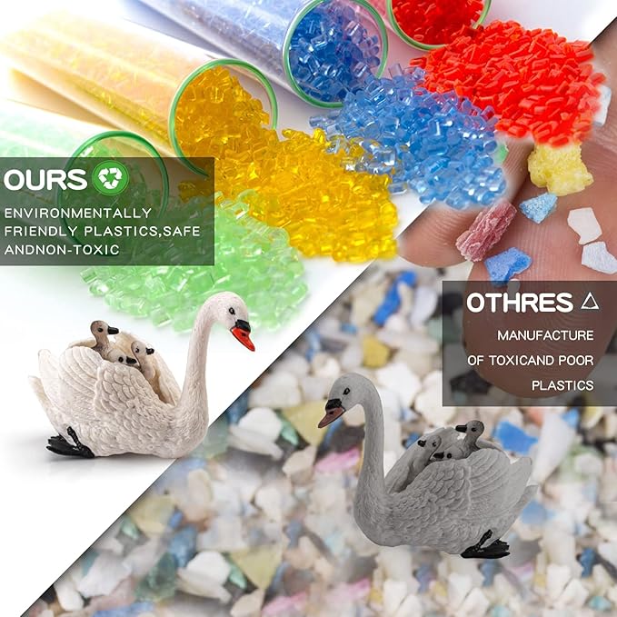 LC JoyCre White Swan Toys Geese Figurine for Kids Animal Figure for Toddlers Preschool Animals Figures Eduactional Project Diorama Model Toy for Kids 3 4 5 6