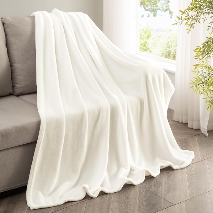 BEDELITE Fleece Blanket Soft Plush Throw for Couch Cream 50"x70" | Ultra Soft Fleece, Plush Microfiber, Lightweight Warmth, All Season Comfort, Fade Resistant, Machine Washable, Couch Sofa Bed