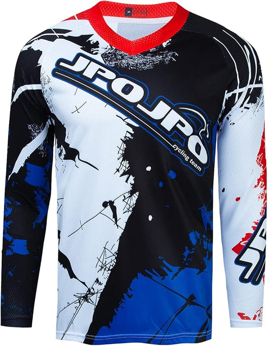 Boy Girl Cycling Jersey Kids Mountain Bike Motocross Long Sleeve Shirt Biking Tops 4-14 Years