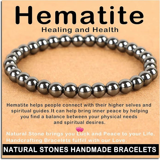 AD Beads Handmade Gemstone Stretch Elastic Bracelet Crystal Healing Reiki Nature's Beauty and Spiritual Essence Unisex